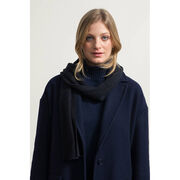 Black recycled cotton rib knit scarf